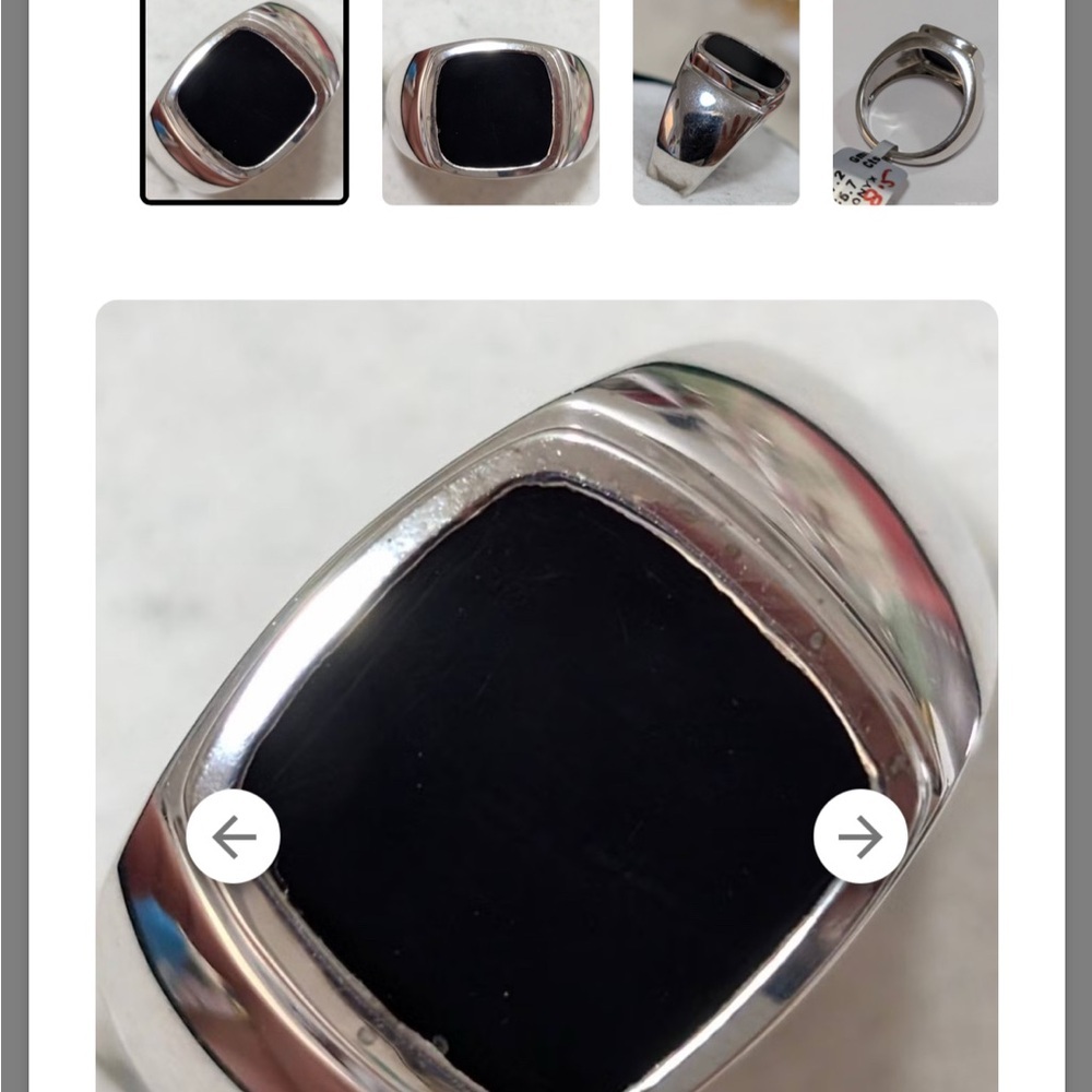 925 Sterling Silver and Black Onyx Men's Ring (size 9)​